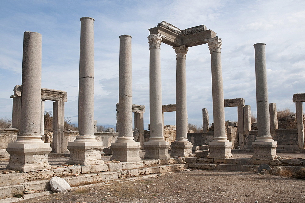 Ancient market place, Perga, a large site of ancient ruins, Antalya, Turkish Riviera, Turkey, Asia