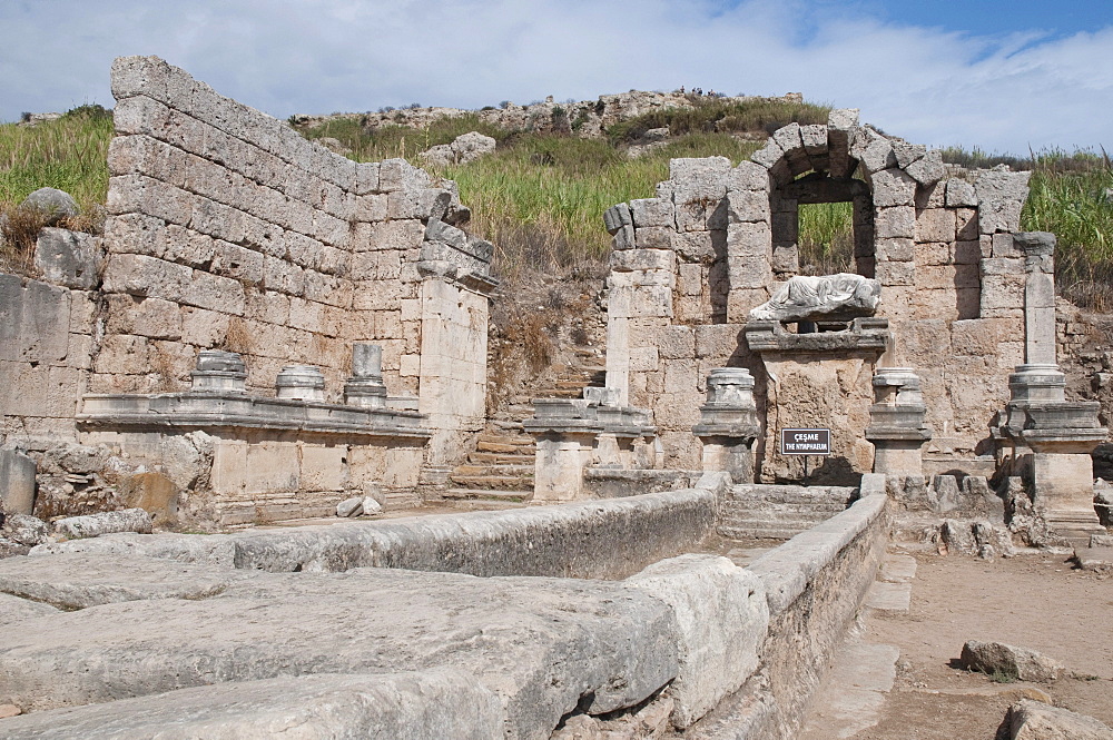 Ancient cult site of the nymphs, Perga, a large site of ancient ruins, Antalya, Turkish Riviera, Turkey, Asia