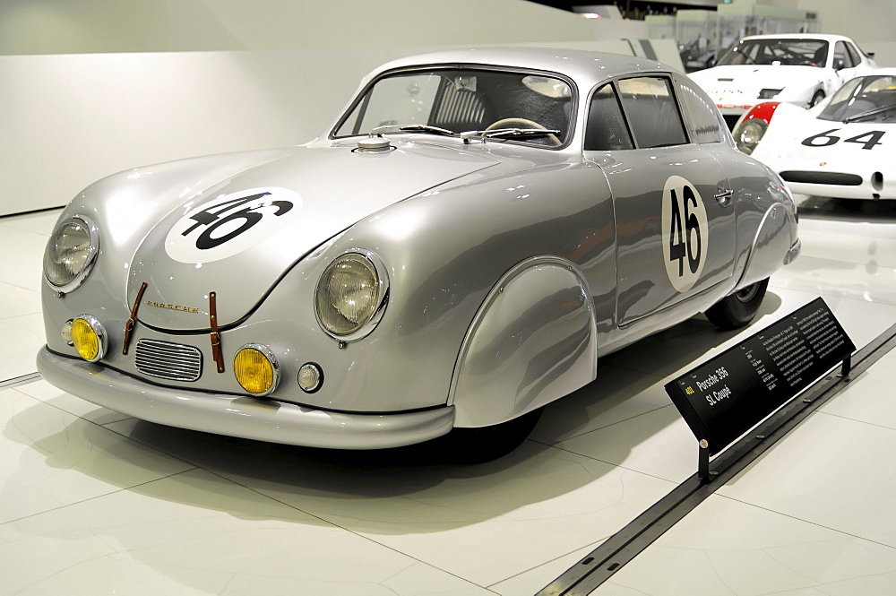 Porsche 356 SL Coupe, built in 1950, Porsche Museum, Stuttgart, Baden-Wuerttemberg, Germany, Europe