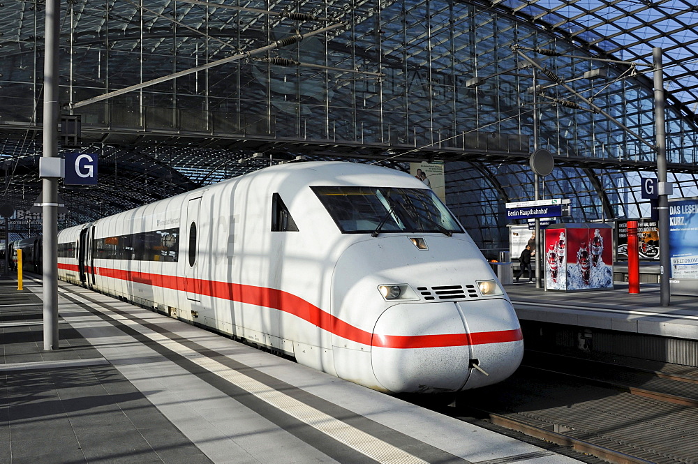 ICE, Intercity-Express train, Berlin central railway station, Berlin, Germany, Europe