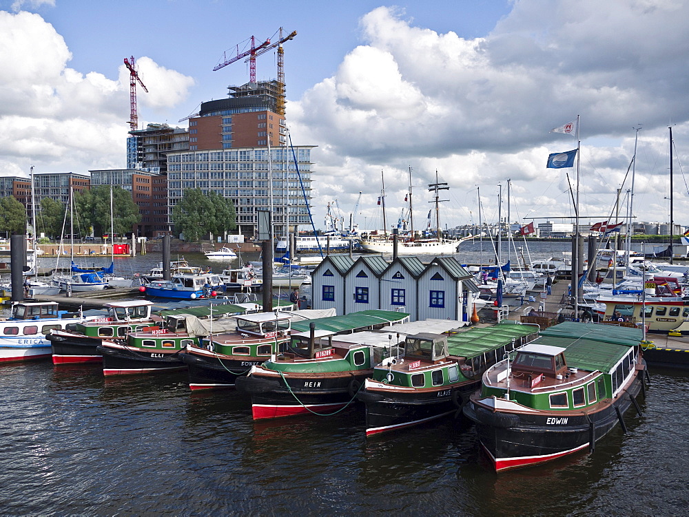 Kehrwiederspitze and construction site of the Elbphilharmonie philharmonic hall, harbour, Hamburg, Germany, Europe