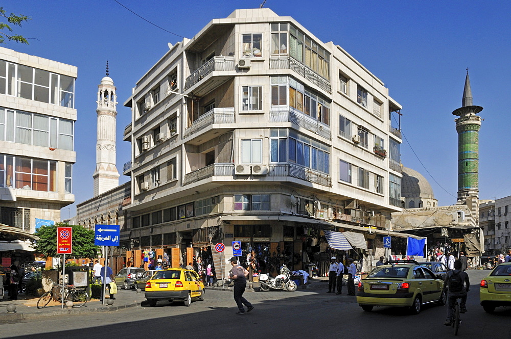 Streetscape at downtown, city center of Damascus, Unesco World Heritage Site, Syria, Middle East, West Asia