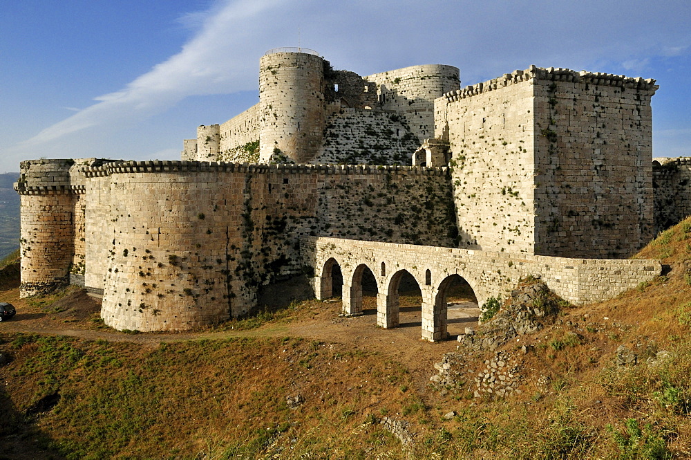 Crusader fortress Crac, Krak des Chavaliers, Qalaat al Husn, Hisn, Unesco World Heritage Site, Syria, Middle East, West Asia