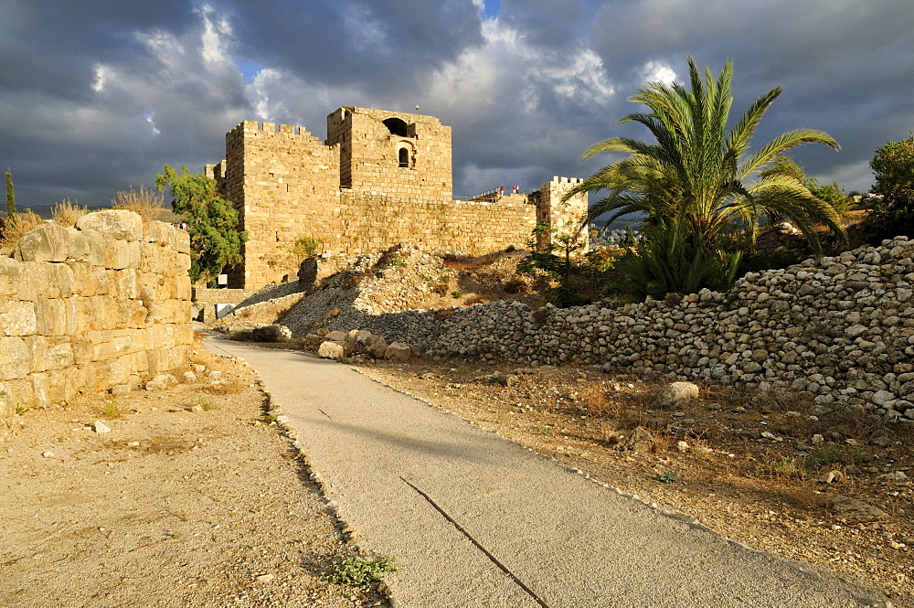 Crusader castle in the archeological site of Byblos, Unesco World Heritage Site, Jbail, Lebanon, Middle East, West Asia