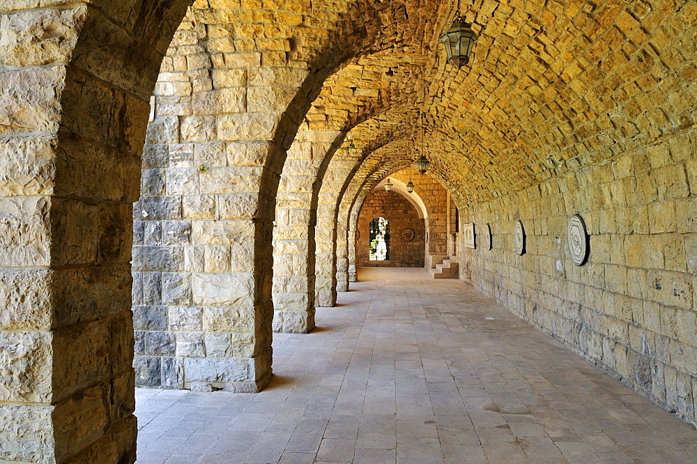 Vaulted ceiling with mosaic display at historic Beit ed-Dine, Beiteddine Palace of Emir Bashir, Chouf, Lebanon, Middle East, West Asia