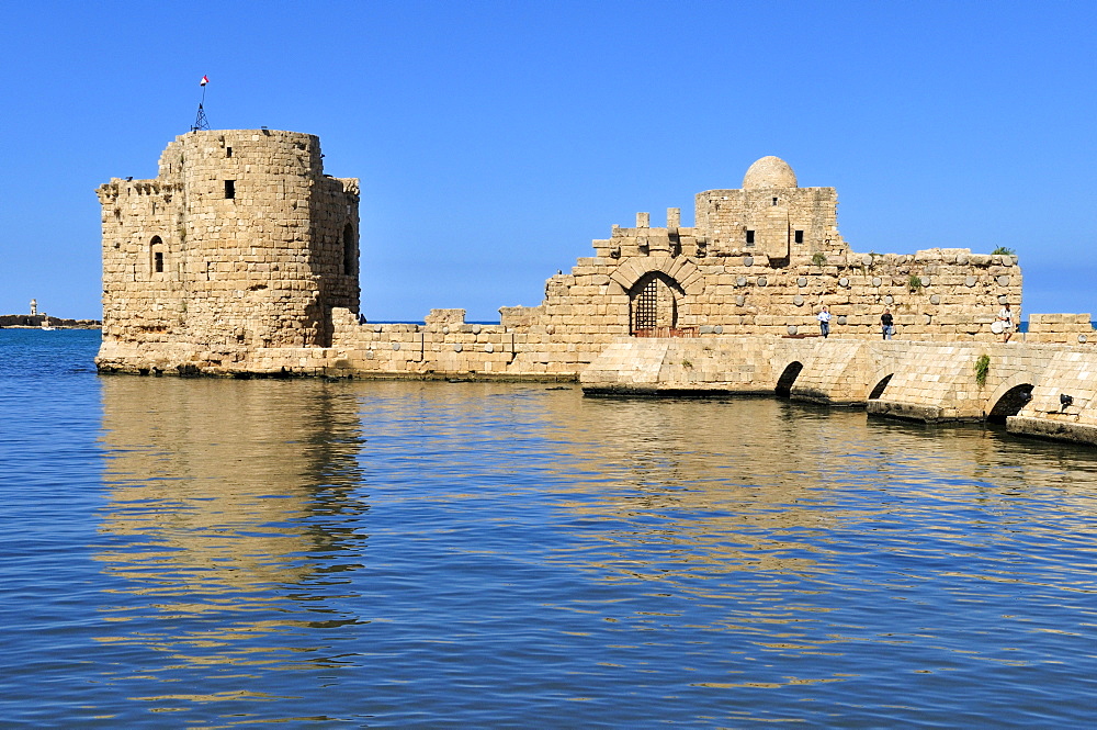 Historic Crusader castle at Sidon, Saida, Lebanon, Middle East, West Asia