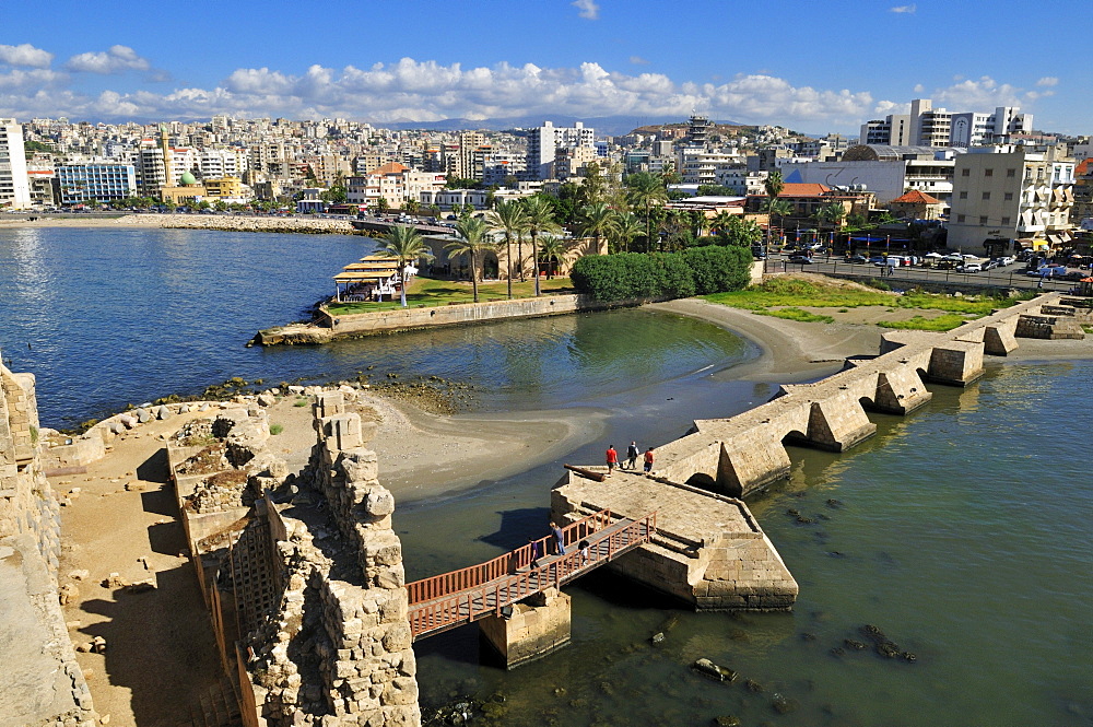 Historic Crusader castle at Sidon, Saida, Lebanon, Middle East, West Asia