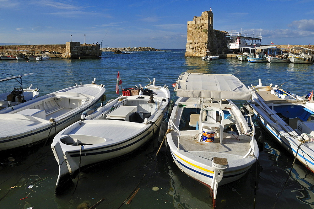 Historic port, harbour of Byblos, Jbail, Jbeil, Lebanon, Middle East, West Asia