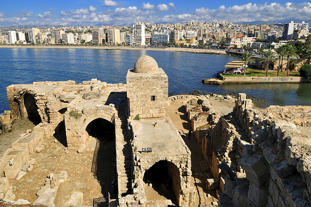 Historic Crusader castle at Sidon, Saida, Lebanon, Middle East, West Asia