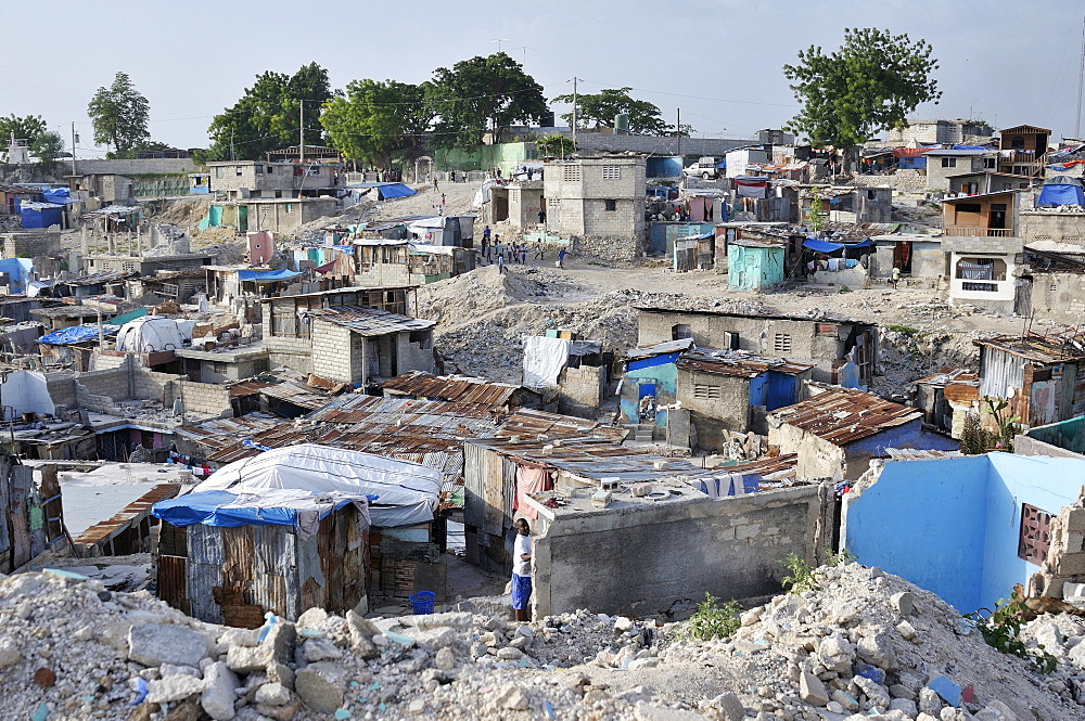 The slums of Fort National, the district was largely destroyed by the earthquake in January 2010, Port-au-Prince, Haiti, Caribbean, Central America