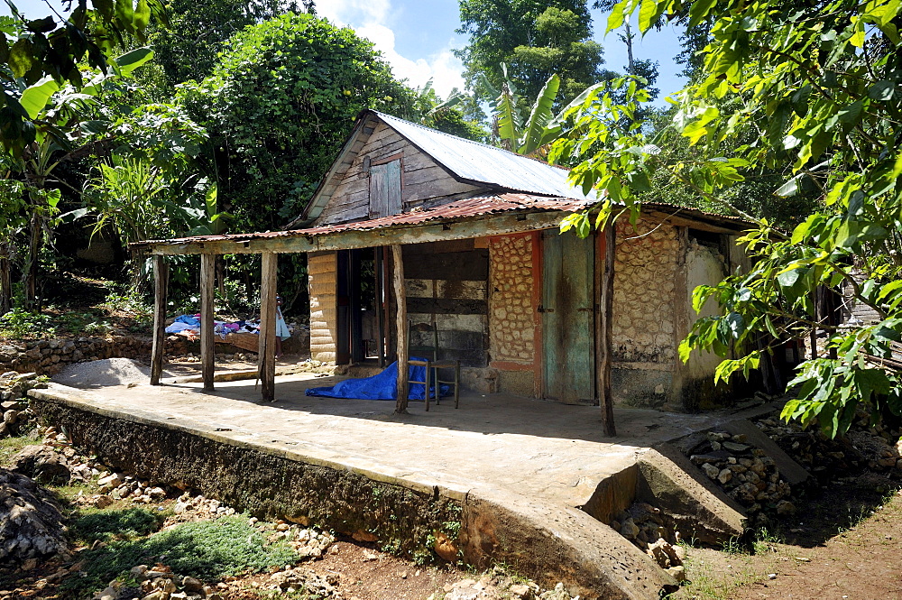 A traditional half-timbered house, Jacmel, Haiti, Caribbean, Central America
