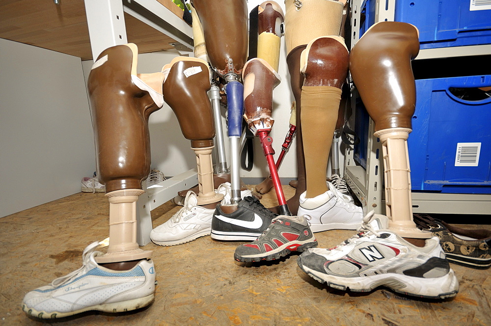 Artificial legs for victims of the January 2010 earthquake, Leogane, Haiti, Caribbean, Central America