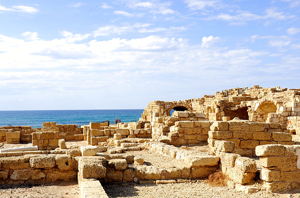 Ruins of the business and administrative district, Caesarea, Israel, Middle East, Southwest Asia