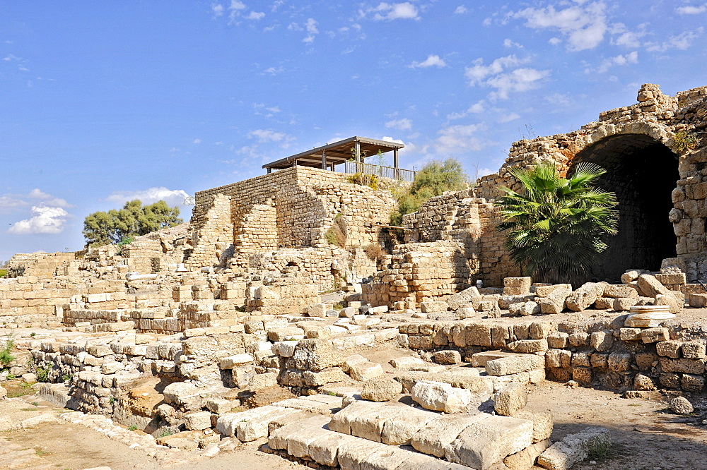 Remains of Herod's old port, Caesarea, Israel, Middle East, Southwest Asia