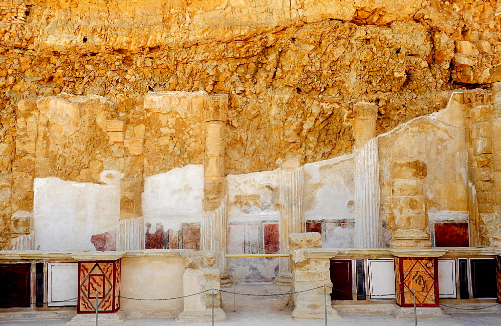 Lower terrace in the North Palace of King Herod, Masada National Park, Judea, Israel, Middle East, Southwest Asia