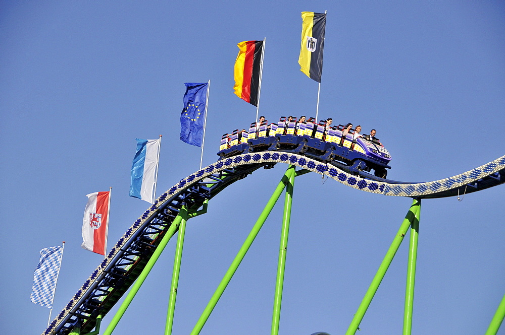 Alpina-Bahn roller coaster, Oktoberfest fair, Munich, Bavaria, Germany, Europe