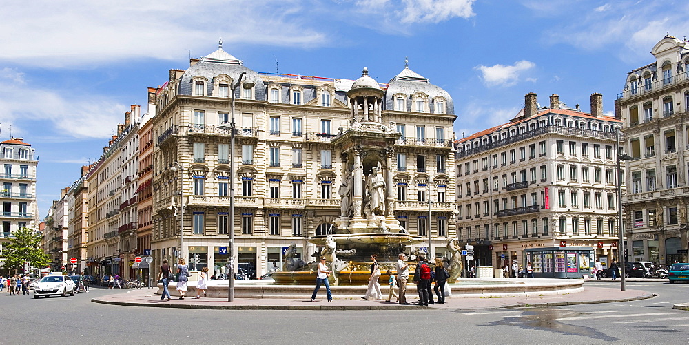 Gaspard Andre Fountain, Place des Jacobins square, Lyon, France, Europe