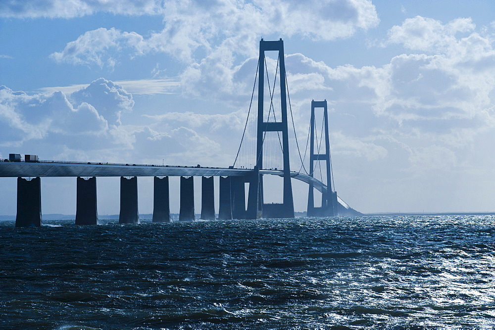 Store Belt, Great Belt Bridge, Nyborg, Korsor, South Denmark, Denmark, Europe