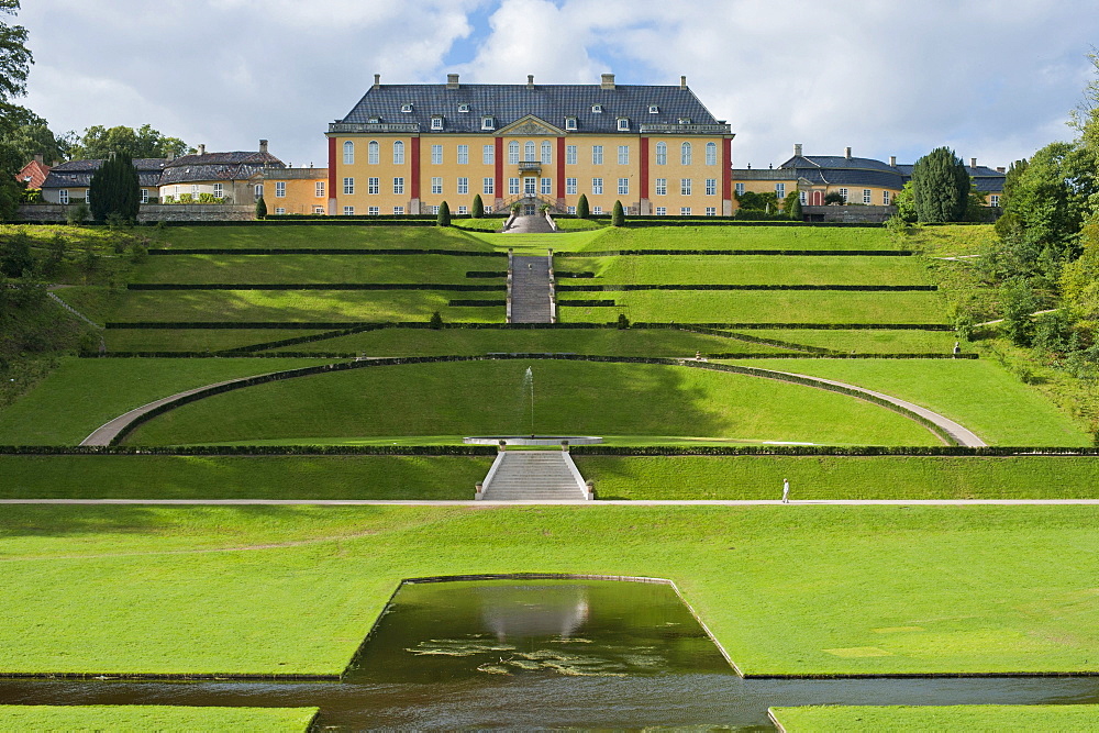 Ledreborg Slot or Ledreborg Palace, Roskilde, Zealand, Denmark, Europe