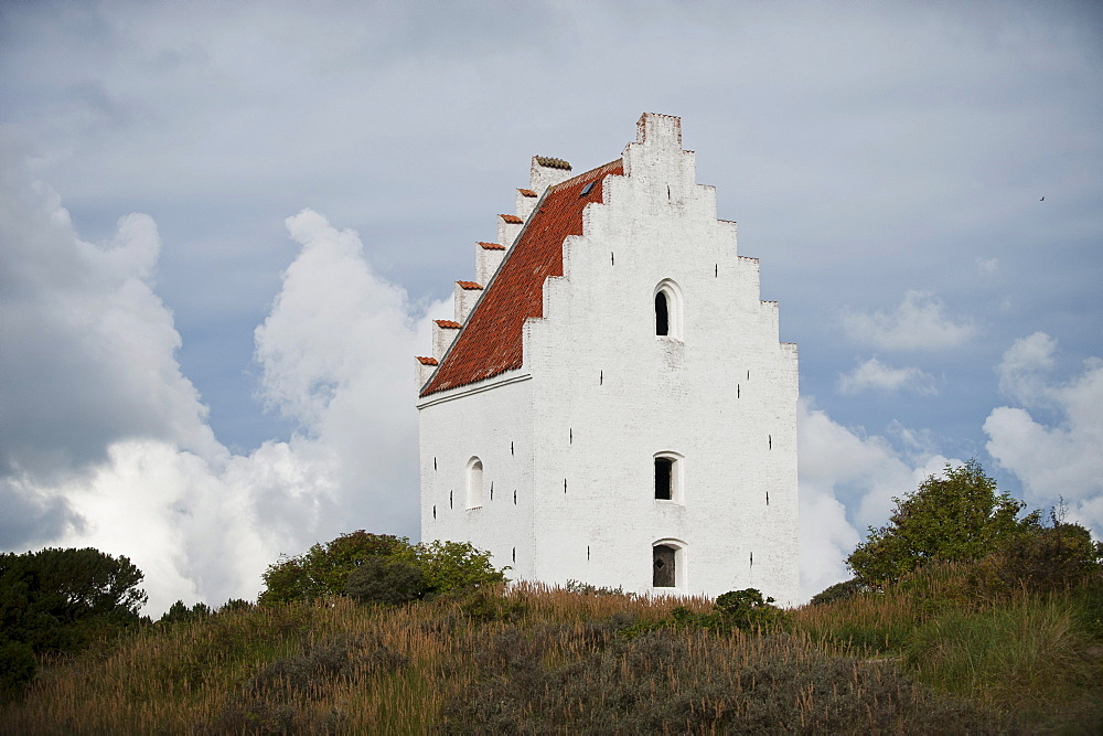 St. Lawrence, the Tilsandede Kirke, sanded in church, Skagen, North Jutland, Denmark, Europe