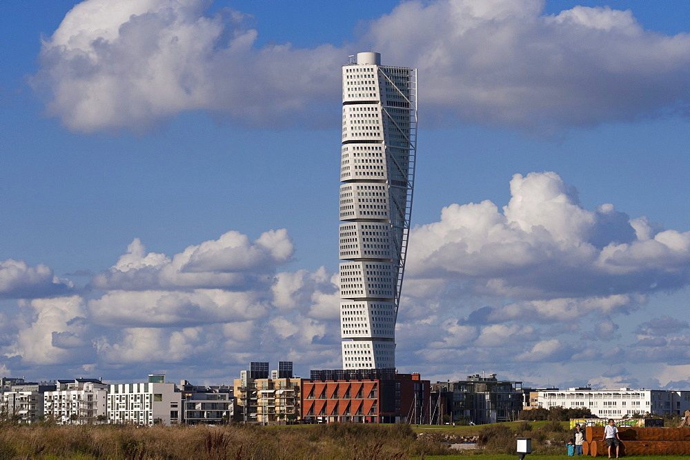 Turning Torso, landmark, cityscape, Malmo, Skane, Sweden, Europe