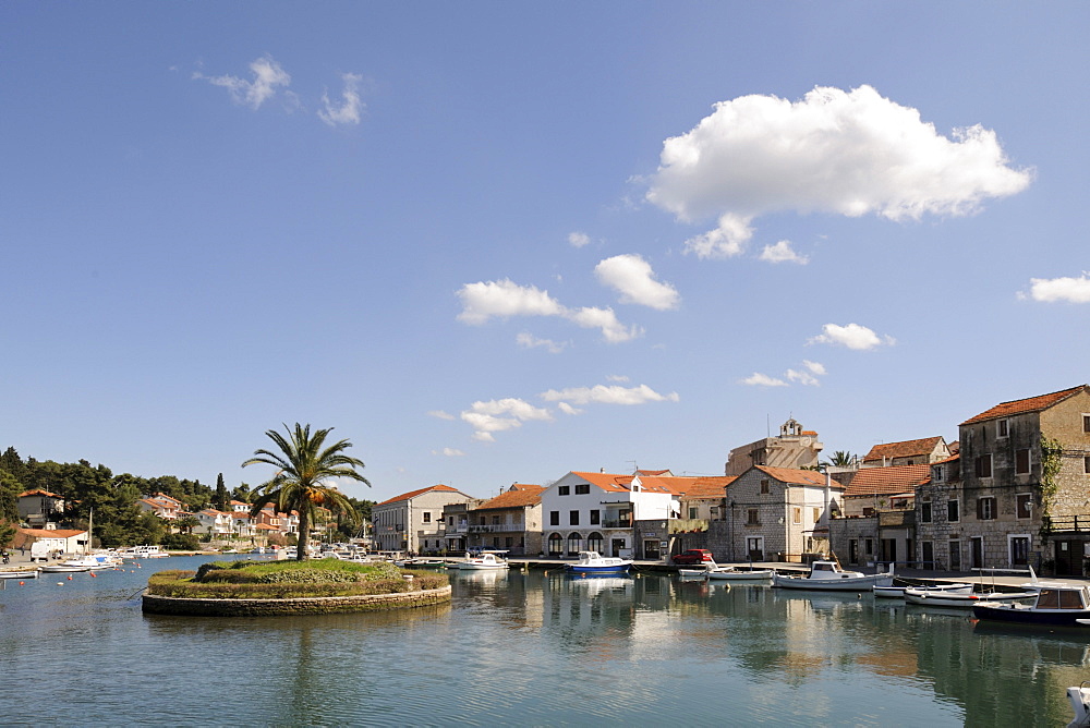 Waterfront, Vrboska, Hvar Island, Croatia, Europe