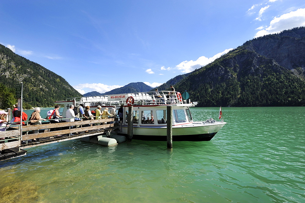 Cruise ship, MS Wilhelm, Lake Plansee, Ammergau Alps, Tyrol, Austria, Europe