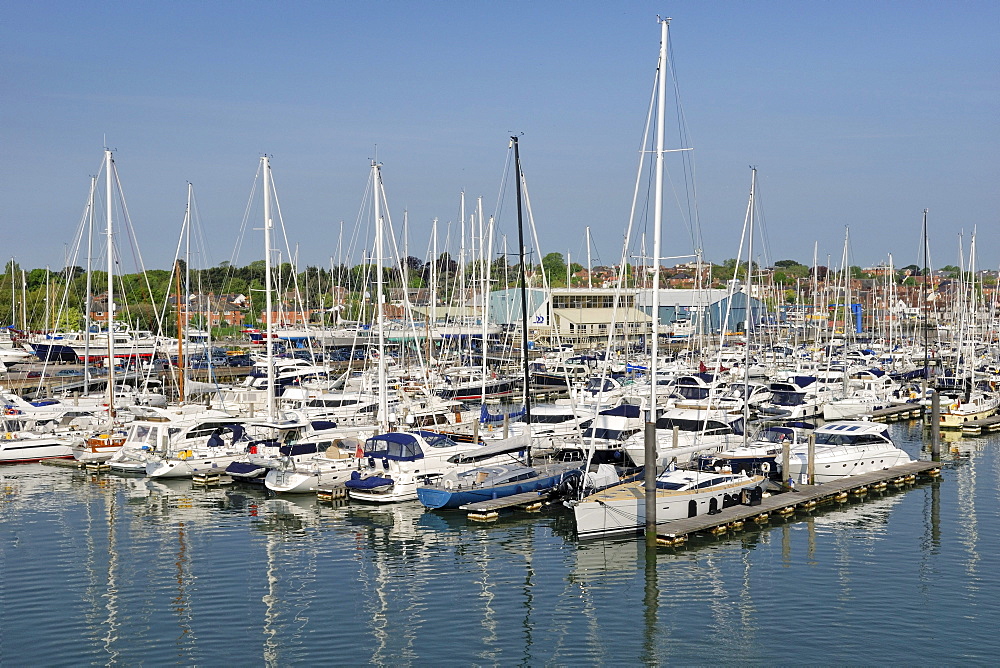 Sailing ships in the port of Lymington, southern England, England, United Kingdom, Europe