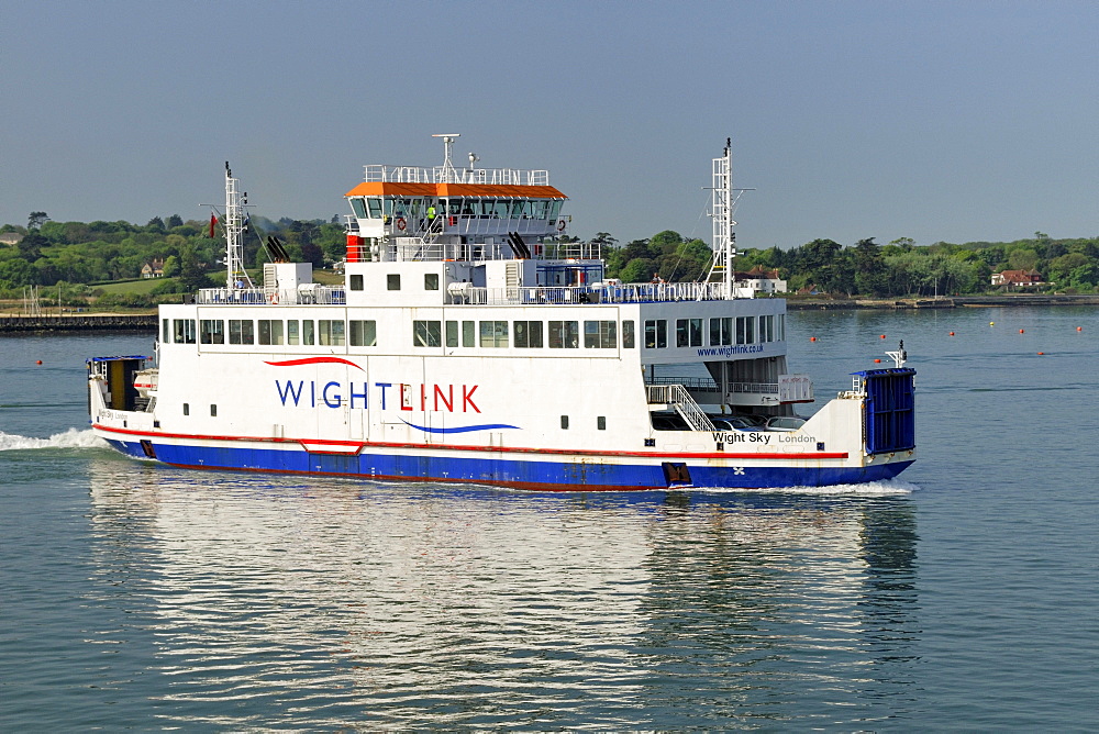 Ferry to the Isle of Wight at the port of Lymington, southern England, England, United Kingdom, Europe