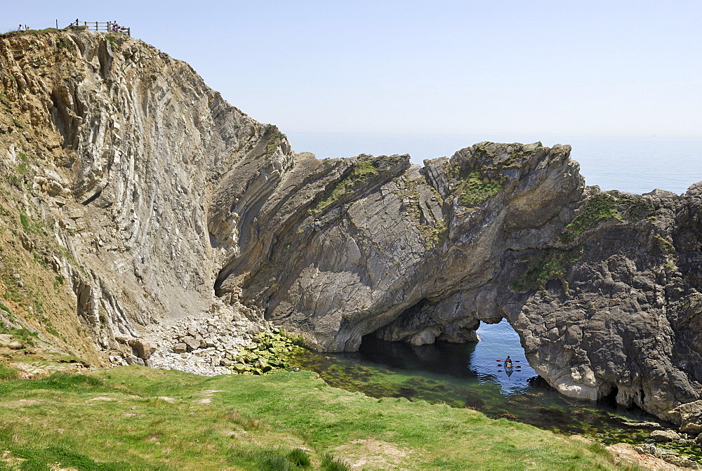 Kayakers in the Stair Hole, Lulworth, Dorset, southern England, England, United Kingdom, Europe