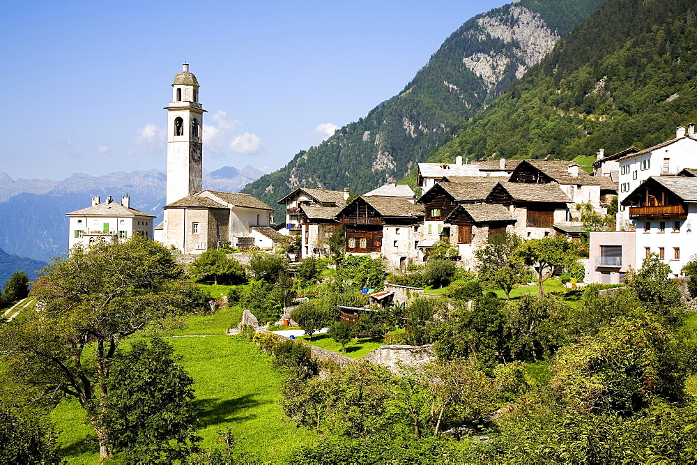 Soglio, Engadin valley, Val Bregaglia valley, Bergell Tal valley, Switzerland, Europe