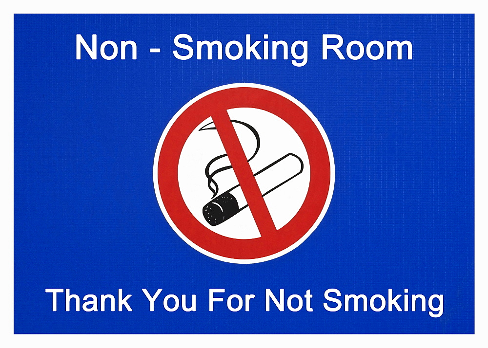 Sign, non-smoking room, thank you for not smoking