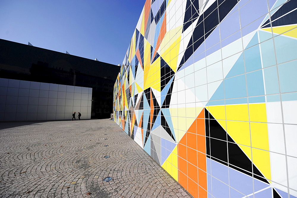 Large mural "Hornet" by Sarah Morris Hornet at the Kunstsammlung K20 art collection, Duesseldorf, North Rhine-Westphalia, Germany, Europe