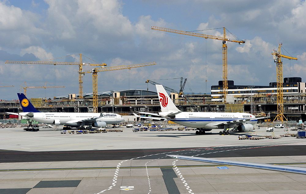 Construction site, Frankfurt Airport, Frankfurt am Main, Hesse, Germany, Europe