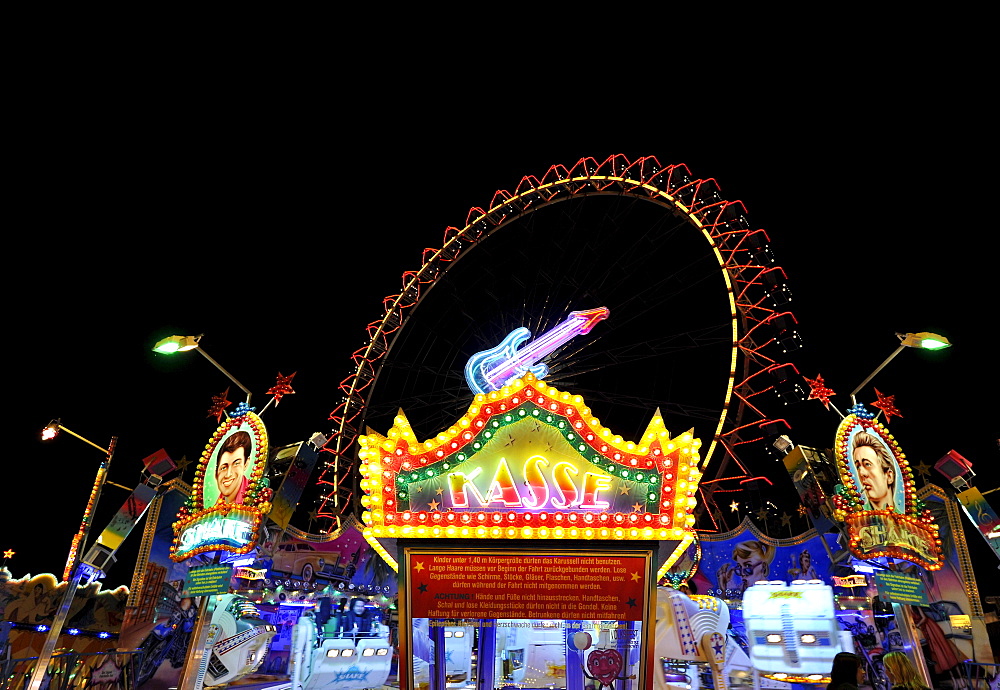 Pay window for carousel rides, Ferris wheel, Cannstatter Wasen or Volksfest, Stuttgart Beer Festival, Wasen, Bad Cannstadt, Stuttgart, Baden-Wuerttemberg, Germany, Europe