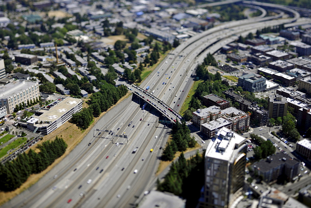 View towards the southeast, Interstate 5, Seattle, Washington, United States of America, USA