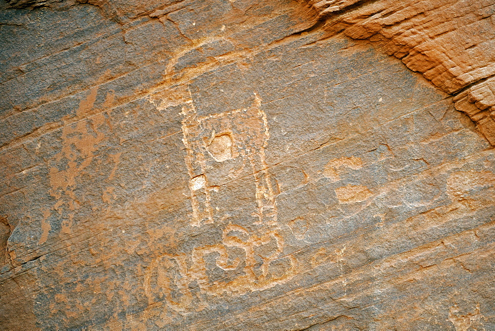 Ca. 1500 year old wall paintings by Native Americans, Monument Valley, Arizona, USA