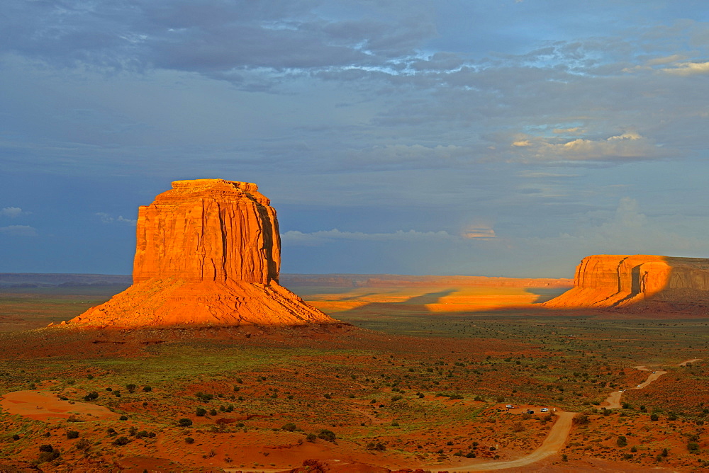 Merrick Buttes in the last light during a storm, Monument Valley, Arizona, USA