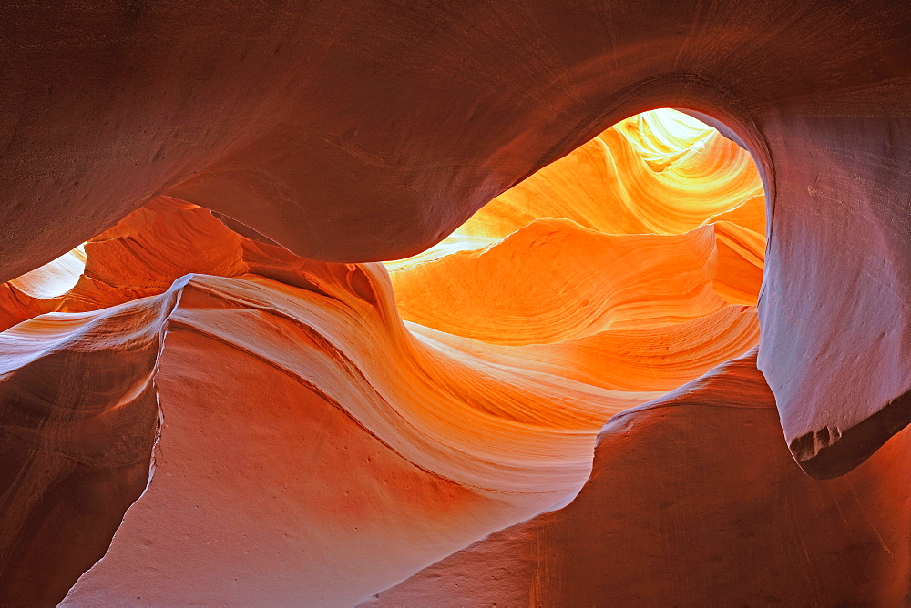 Rock shapes, colors and structures in the Antelope Slot Canyon, Arizona, USA, America