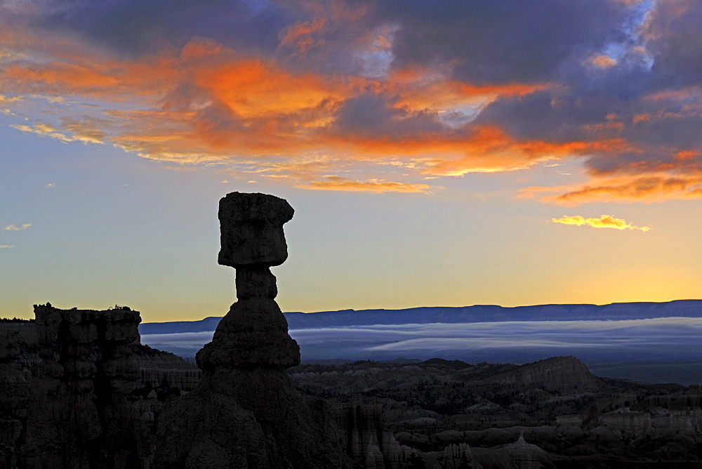 Thor's Hammer at dawn, Sunrise Point, Bryce Canyon National Park, Utah, USA, America