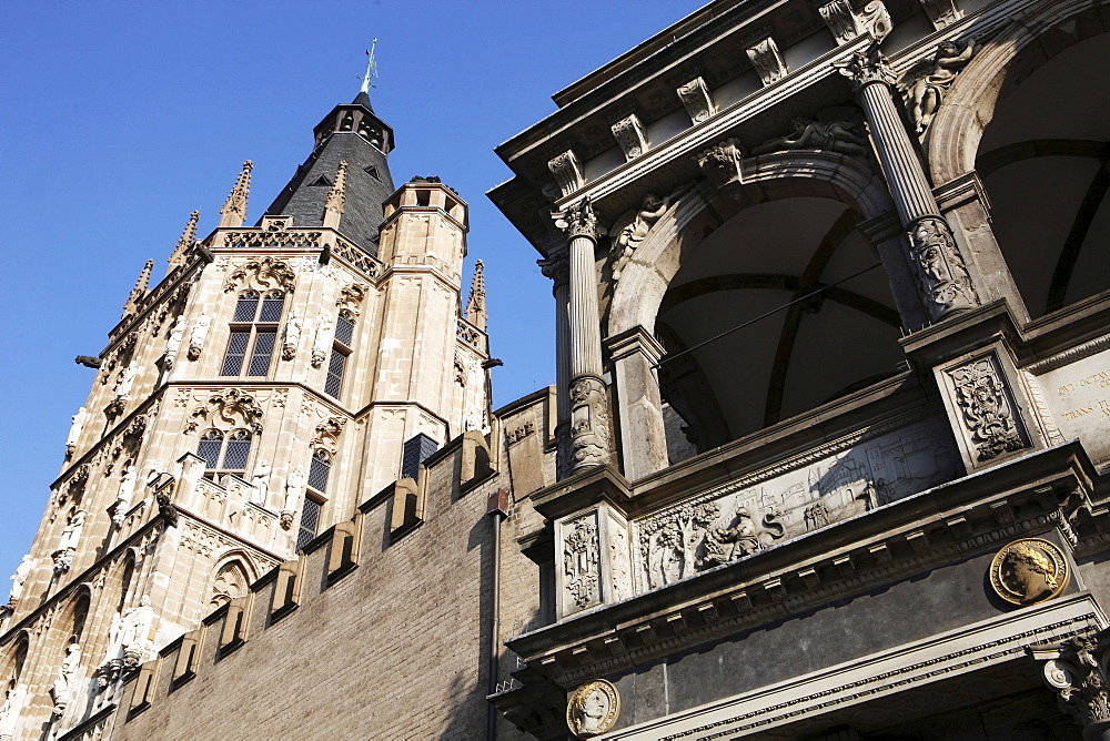Historisches Rathaus Koeln city hall, town hall tower, Cologne, North Rhine-Westphalia, Germany, Europe