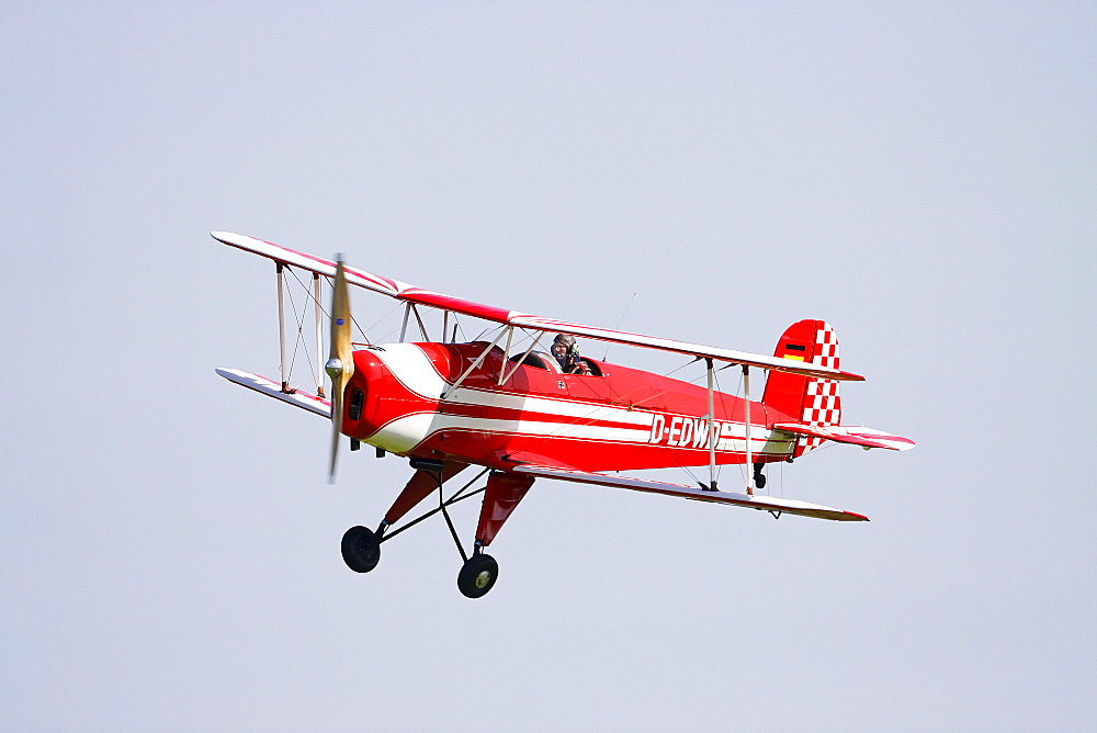 Vintage biplane, Casa Buecker 131 Jungmann, Breitscheid Airshow 2010, Hesse, Germany, Europe