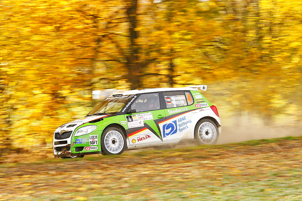 Skoda Fabia S2000, driven by Sandra Wallenwein, German Rally Vice Champion 2010, Rallye Stehr Rallyesprint 2010, Hesse, Germany, Europe