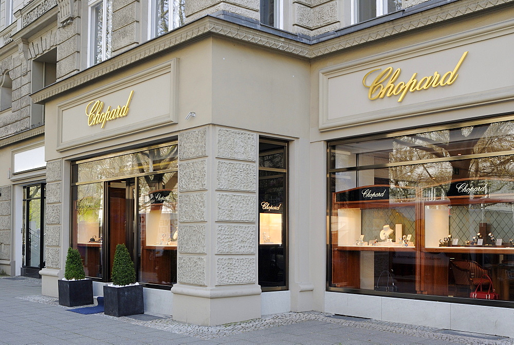 Luxury shopping boulevard, Kurfuerstendamm, exclusive Chopard boutique, Charlottenburg, Berlin, Germany, Europe