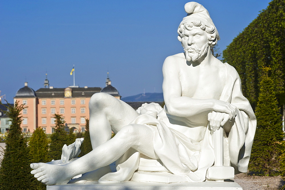 Sculpture, Schwetzingen Castle, castle garden, Schwetzingen, Electoral Palatinate, Baden-Wuerttemberg, Germany, Europe