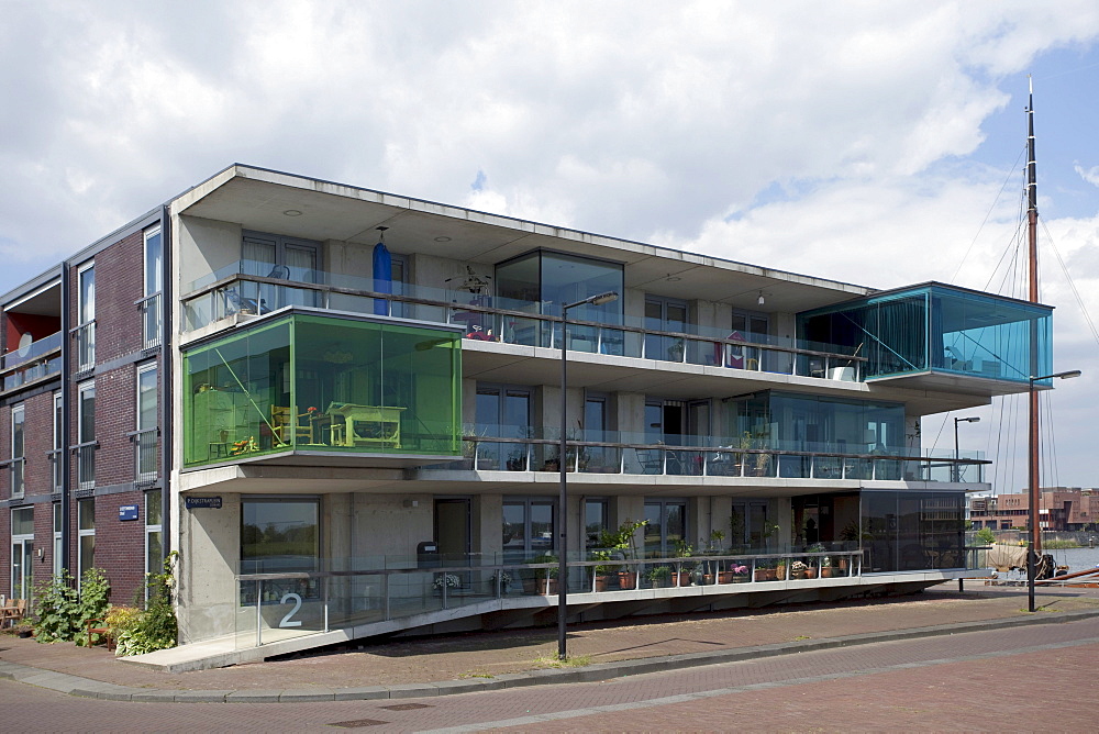 Modern architecture, housebuilding on Borneo island, Amsterdam, Holland region, Netherlands, Europe