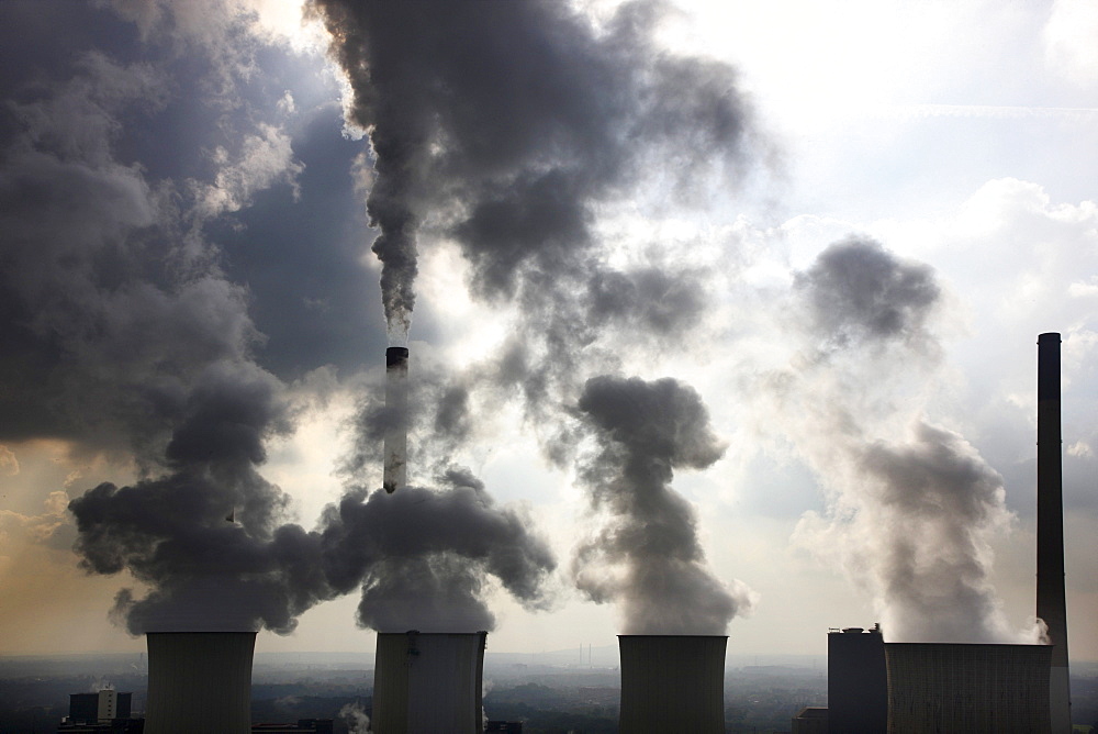 Scholven Power Station, a coal-fired power station in Gelsenkirchen-Scholven owned by E.ON, an energy service provider, Gelsenkirchen, North Rhine-Westphalia, Germany, Europe