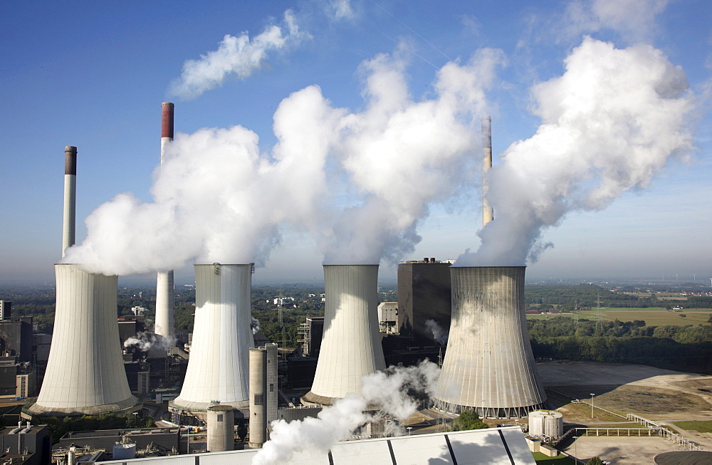 Scholven Power Station, a coal-fired power station in Gelsenkirchen-Scholven owned by E.ON, an energy service provider, Gelsenkirchen, North Rhine-Westphalia, Germany, Europe