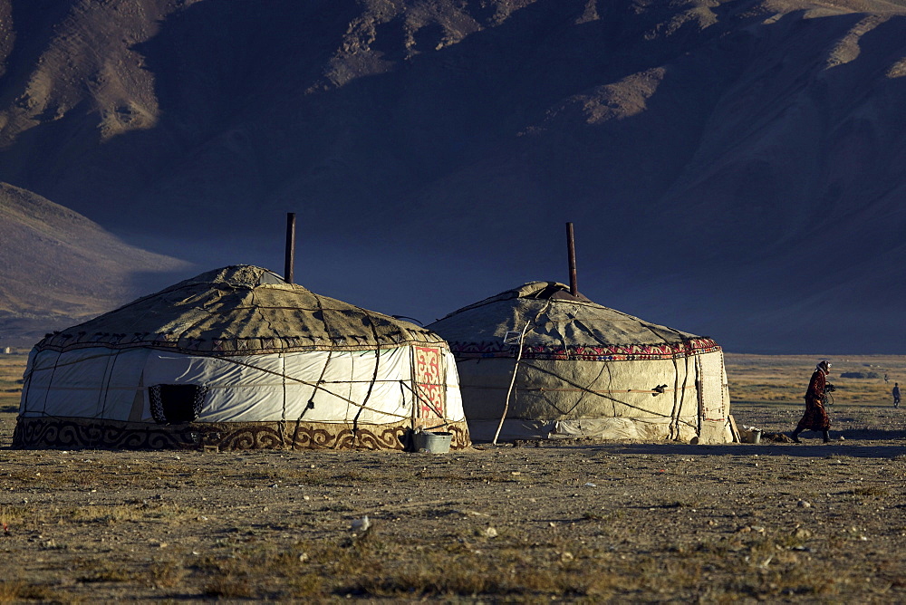 Yurts in Bulunkul, Pamir mountain range, Tajikistan, Central Asia