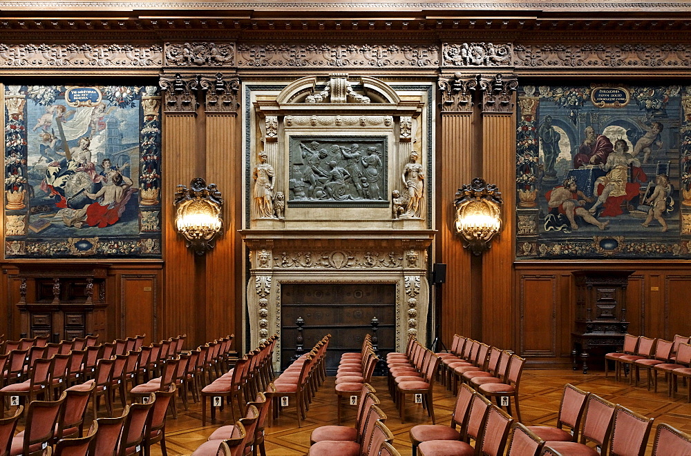 Great Hall, Concert Hall, Villa Huegel, former home of the Krupp family, Essen-Baldeney, North Rhine-Westphalia, Germany, Europe